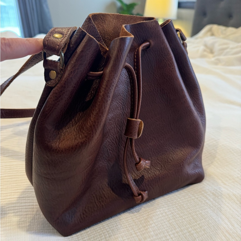 Portland leather bucket bag. New without tags